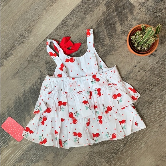 🍒NWT Cherry Print Babydoll Tank & Shorts Set - Picture 4 of 4